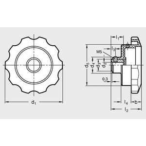 GN577.8-110-B12 Handrad für Stellungsanzeiger Elesa