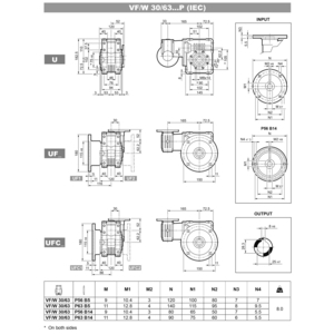 C71219A0660004-RIDUTTORE VF/W 30/63 U 1520 P63 B5 B3 CW1 40 38