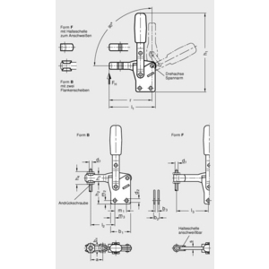 GN810.1-530-B Vertikal-Spanner mit senkrechtem Fuss