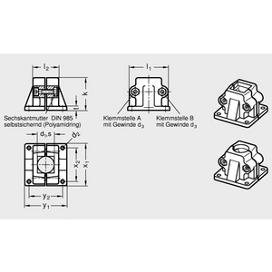 GN165-B42-2-SW Fuss-Klemmverbinder