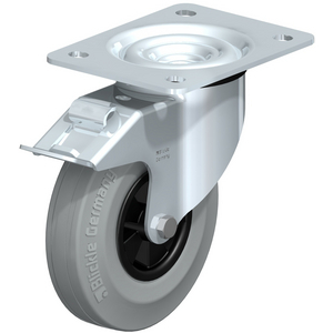 L-VPP 140G-FI-SG Lenkrolle spurlos grau mit Stop-Fix