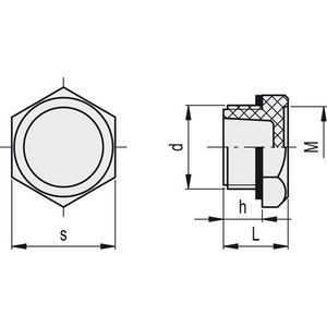 58284-TAPPO FIL. CON GUARNIZIONE PIANA TECNOPOL. SENZA FORO LATERALE DI SFIATO GUARNIZIONE NBR TN.10X1.5