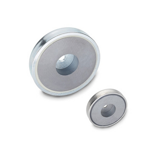 501303 - MAGNETE PIATTO FORO PASSANTE VITE TESTA SVAS. CORPO IN ACCIAIO ZINCATO MAGNETE IN FERRITE RMD-HF-20