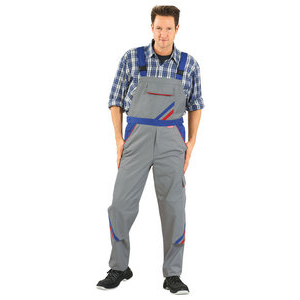 HERREN LATZHOSE HIGHLINE ZINK/KBL/ROT 50 PP608413550, 65% Polyester und 35 % Baumwolle, 285 gr/m²