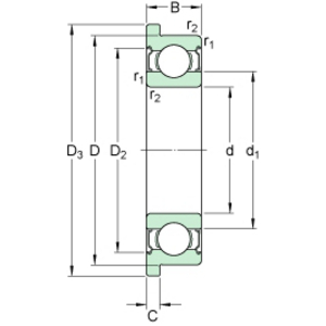 SKF W 637/8 R-2Z KOGELLAGER RVS