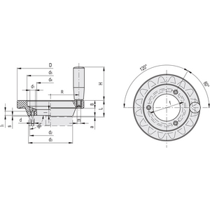 71501 - VOLANTINO PER FLANGE METALLICHE DUROPLASTO VDA.160+I