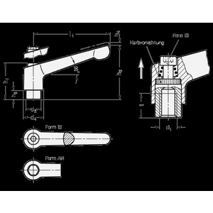 GN300.5-92-M10-AS Klemmhebel verstellbar Innengewinde Edelstahl