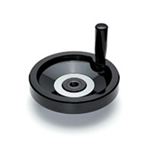 73691-12 - VOLANTINO A DISCO DUROPLASTO IMPUGNATURA GIREVOLE MOZZO FORATO VDN.80 FP+I-A12