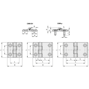428711 - CERNIERA LEGA DI ZINCO PRESSOFUSA FORI PASSANTI CON SEDE PER VITI A TESTA SVASATA PIANA CMM.60-SH-8