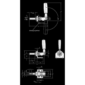 GN843.1-165-ASW-NI Schubstangenspanner mit Befestigungsgewinde Edelstahl