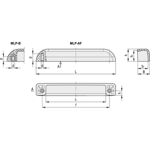 43951 - MANIGLIA LATERALE TECNOPOLIMERO MLP.142-B M4
