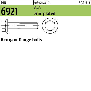 M12X70 DIN 6921 8.8 GAL ZN Sechskantschraube mit Flansch verzinkt