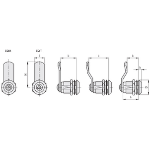 421303 - CHIUSURA A LEVETTA CON CHIAVE LEGA DI ZINCO CQ/A-M19X1-36-25