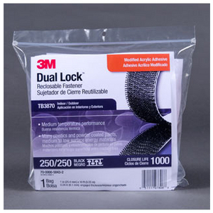 SISTEMA DI FISSAGGIO RICHIUDIBILE DUAL LOCK TB3870, BLACK, 25 MM X 3 M, 6.1 MM 7100023047