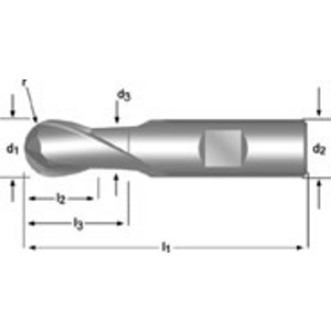 Ball-Nosed End Mill 8.00 mm DIN 327D