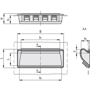 150711-C1 - MANIGLIA DA INCASSO PER MONTAGGIO A SCATTO TECNOPOLIMERO CERTIFICATO AUTOESTINGUENTE PR.137-PF-AE-V0-C1