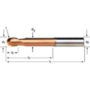 Ball-Nosed End Mill 8.0 mm Dormer norm