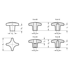 ELESA+GANTER STERKNOP DIN 6335-GG-50-B10-C