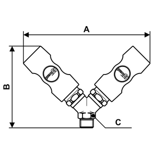 Y 2 COUPLEUR AIR ISOB8 PLAST A-R BOUTON PS12 M3/4 CY SECURISE