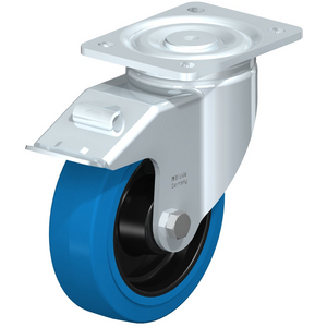 LH-POEV 160R-FI-SB Lenkrolle spurlos blau mit Stop-Fix