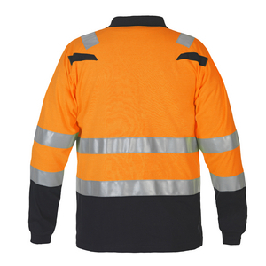 HYDROWEAR POLOSHIRT LM MARBELLA 043635 FLUO OR/ZWART MT L