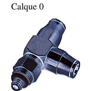 3293 - MALE STUD RUN TEE METRIC AND UNF