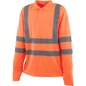POLO HV MANCHES LONGUES TL ORANGE 100PC POLYESTER 140G/M4