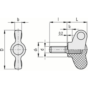 8613 - GALLETTO DI SERRAGGIO TECNOPOLIMERO PRIGIONIERO FILETTATO IN ACCIAIO ZINCATO CWN.32 P-M6X20