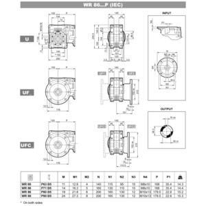 2G30015141003-RIDUTTORE W R 86 U 192 P80 B5 B3