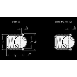 GN.32121-PRESSORE A MOLLA A SFERA CORPO LISCIO ACCIAIO INOX MOLLA A PRESSIONE NORMALE GN 614-6-NI