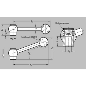 GN6337.3-20-M6-M Kugelgriff verstellbar gerade