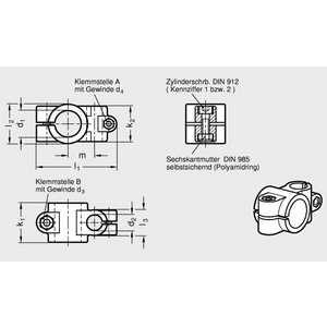 GN133-B30-B16-2-BL Kreuz-Klemmverbinder