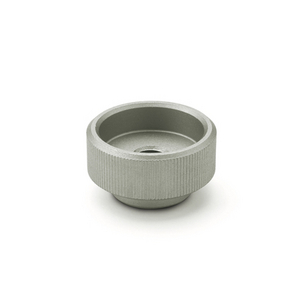 GN.30174-MANOPOLA ZIGRINATA ACCIAIO INOX FORO PASSANTE FILETTATO SENZA FORO TRASVERSALE DIN 6303-M10-A-NI