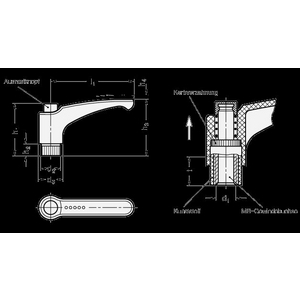 GN603-30-M3-DSG Klemmhebel Ausrastknopf schwarzgrau Elesa