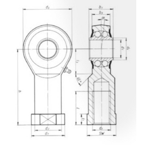 ROTULE DE COMMANDE TYPE BRFI8 FIL.A DROITE 2 RGS BILLES INOX