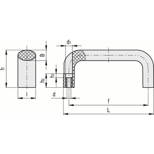 137331 - MANIGLIA A PONTE TECNOPOLIMERO FORI PASSANTI PER MONTAGGIO FRONTALE M.643 FM/150 B-6