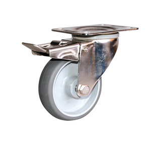 ROULETTE PIVOT. 150KG D.160MM ROUE CAOUT MOYEU RLX INOX DB