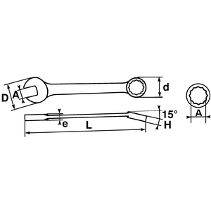 CLE MIXTE A CLIQUET 11MM