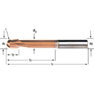 Ball-Nosed End Mill 16.0mm Dormer norm
