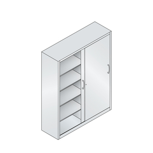 ARMOIRE PORTE COULISS. + 4X2 TAB SUR SOCLE-H1950XL1600XP500