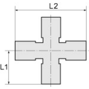 N 255.13 Kreuzstück, 3 x innen, 1 x außen, G/R 3/8, SW 17, MS vern.