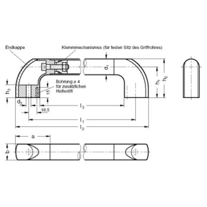 GN767-35-700-DSG Bügelgriff Abdeckkappe schwarzgrau Elesa