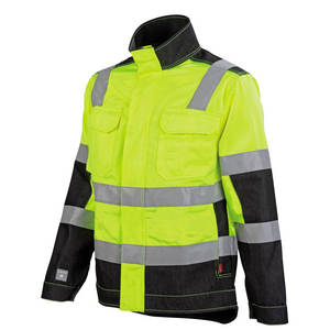 BLOUSON HV JAUNE/NOIR 3FLA00 T0 SATIN FLUO - CROISE 60/C 40/P