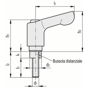GN.23097-KIT DI SERRAGGIO PER MORSETTO DI SOSTEGNO LEGA DI ZINCO E ACCIAIO INOX GN 511-M6-20