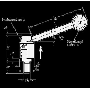 GN212.5-28-M12-50-E Spannhebel verstellbar schräg Edelstahl