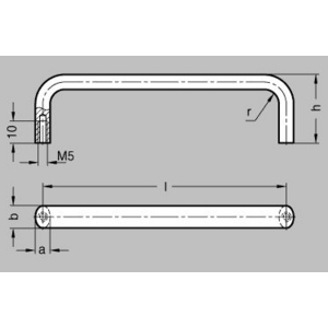 ELESA+GANTER BEUGELGREEP, ALUMINIUM GN 427-12-180-SW
