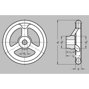 GN950.1-GG-250-B24-A Handrad mit starker Nabe (A4)