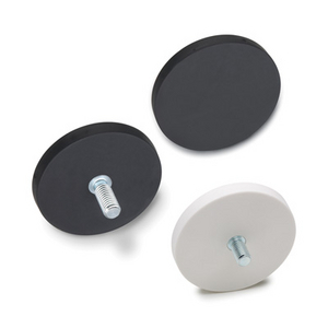 501701 - MAGNETE PIATTO CON PERNO FILETTATO RIVESTIMENTO ANTISCIVOLO IN COLORE NERO RMH-ND-22-BK