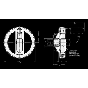 GN522.3-200-K16-R Elesa-Handrad mit Umleggriff