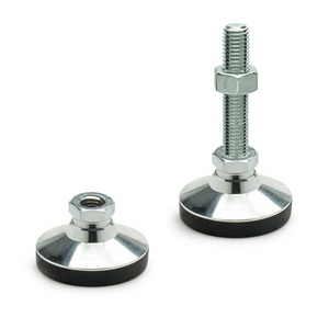 401740 - PIEDINO DI LIVELLAMENTO CON ANTISCIVOLO ACCIAIO STELO FILETTATO LM.40 M10X50-TR